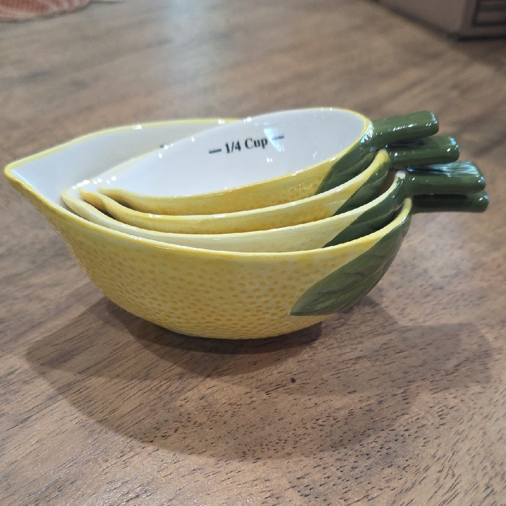 Cute Lemon Ceramic Measuring Cups